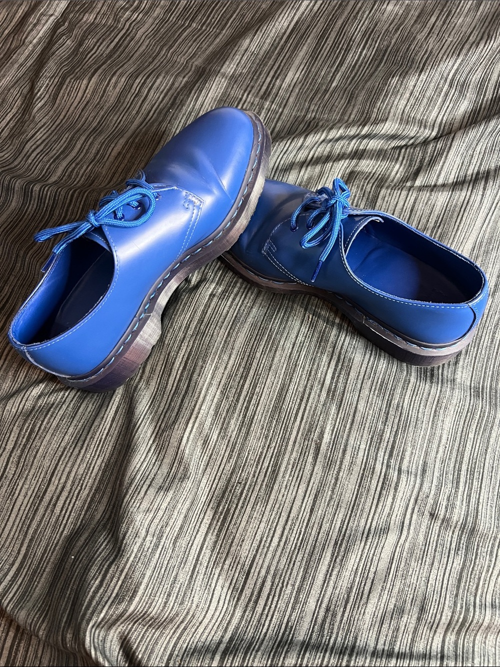 Dr. Marten’s 1461 3-eyed Blue shoes.